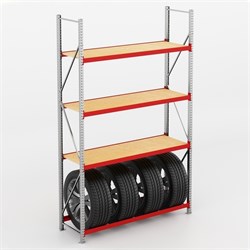 Усиленный металлический оцинкованный стеллаж с настилом из фанеры МОДУЛЬ 3480*2100*600 ( 6 полок ) - фото 12391