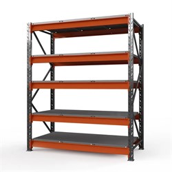 Стеллаж ОПТИМА металлический сборный (Гроздь) 3500\1530\785 5 полок металл. настил осн. секция - фото 15385