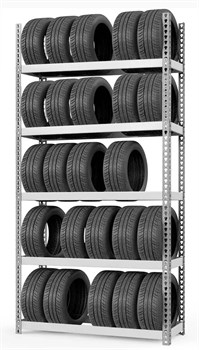 Стеллаж металлический для шин 3000*1551*632 (6 полок) - фото 15529