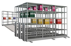 Передвижной облегченный стеллаж 2415*1000*600 металлический сборный - фото 15569