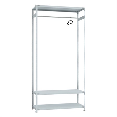 Металлический стеллаж со штангой для одежды 1500х1500х400 3 полки 1 вешало - фото 18457